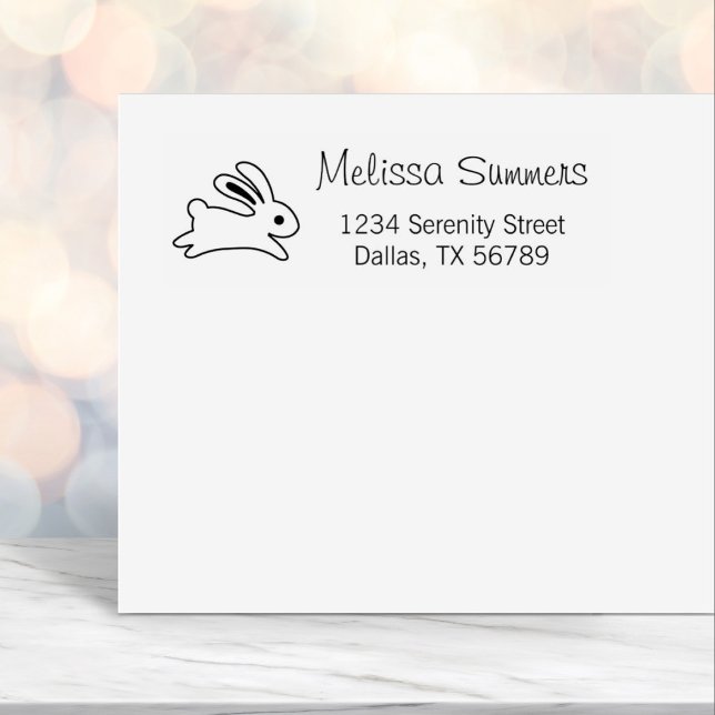 Running Bunny Rabbit Address Self-inking Stamp (Creator Uploaded)