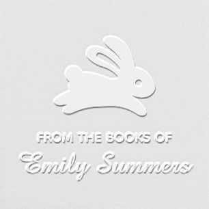 Running Bunny Rabbit Bookplate Embosser