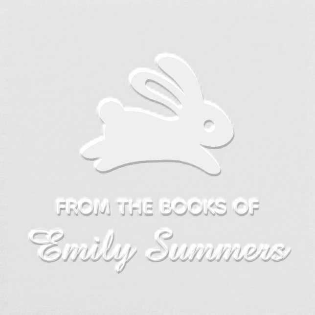 Running Bunny Rabbit Bookplate Embosser (Design)