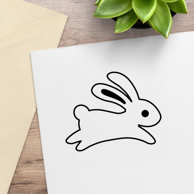 Running Bunny Rabbit Color Me Rubber Stamp (Creator Uploaded)
