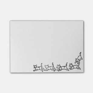 Running cats post-it notes