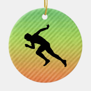Running Ceramic Ornament