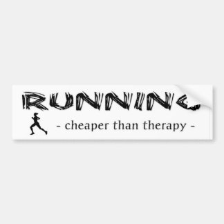 Running: Cheaper Than Therapy - Female Runner Bumper Sticker