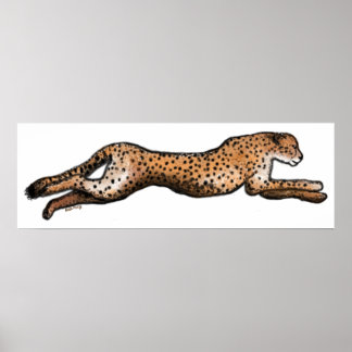 Running Cheetah Art Poster