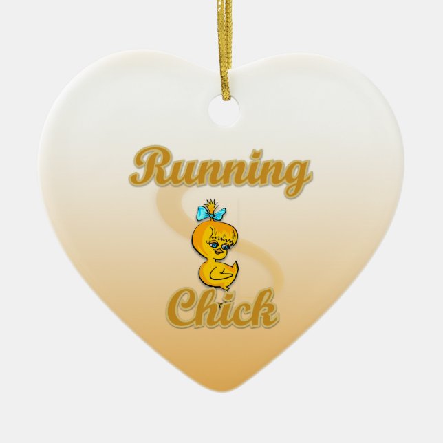 Running Chick Ceramic Ornament (Front)