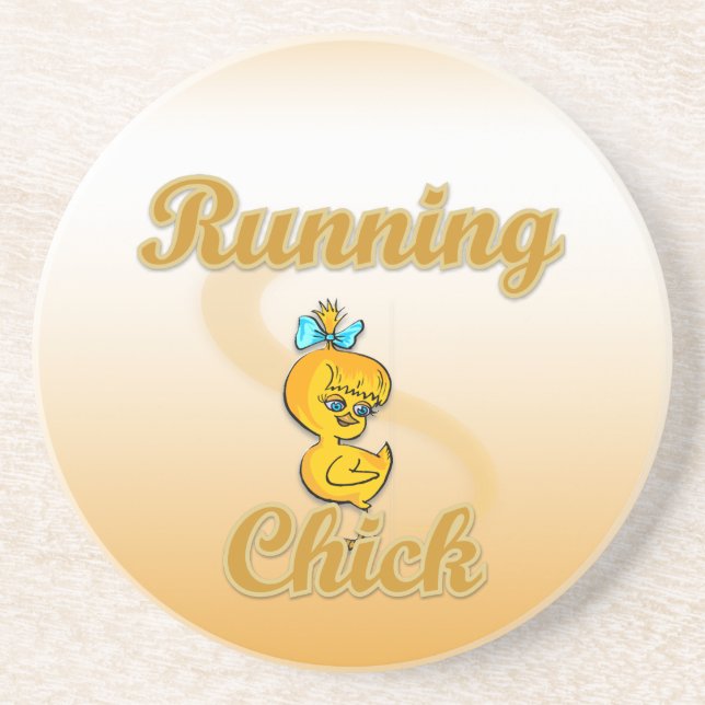 Running Chick Drink Coaster (Front)