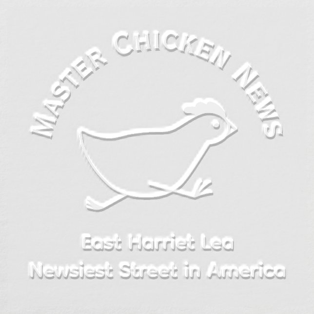 Running Chicken Business Logo Address v2 Embosser (Design)