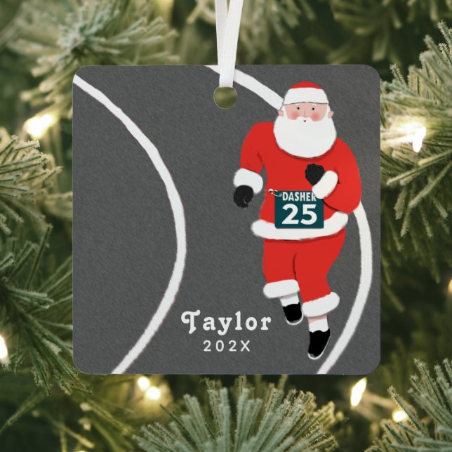 Running Christmas Collectible Metal Ornament (Insitu)