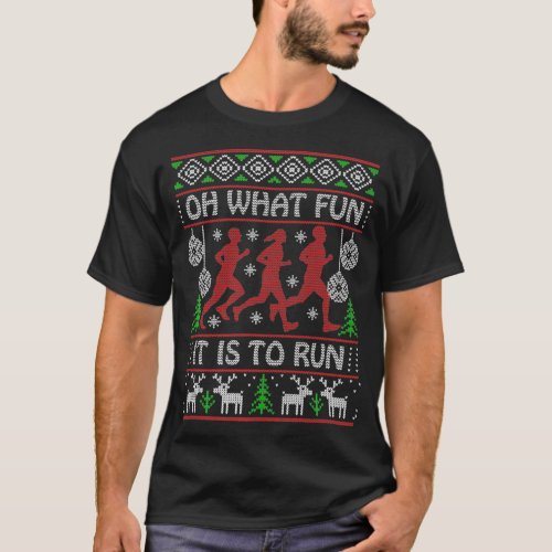 Running Christmas Gift Idea Oh What Fun It Is To R T_Shirt