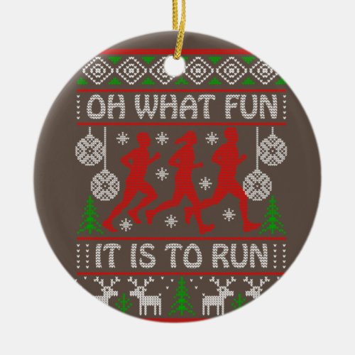 Running Christmas Gift Idea What Fun It Is To Run Ceramic Ornament