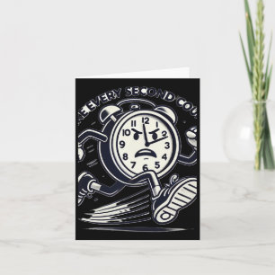 Running Clock Make Every Second Count Sticker Card