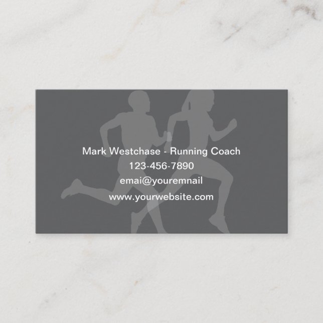 Running Coach Glossy Paper Stock Business Cards (Front)