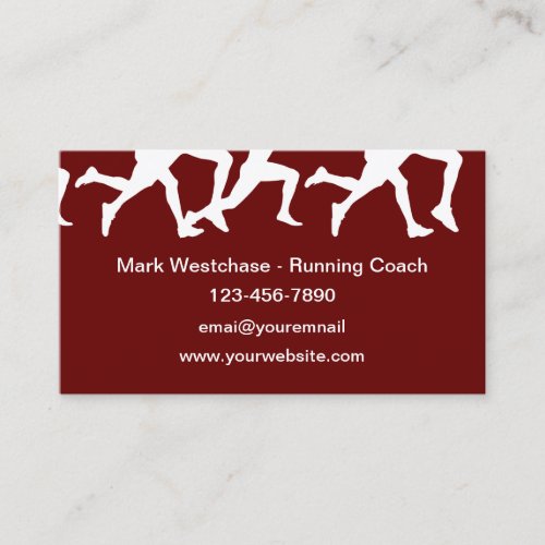 Running Coach Glossy Paper Stock Business Cards