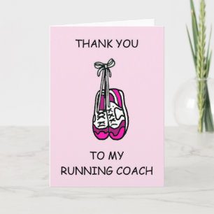 Running Coach Thanks for Female Thank You Card