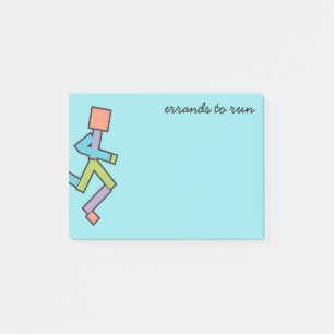Running Colorful Funny Runner Text Template Post-it Notes
