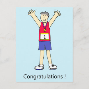 Running Congratulations for Him. Postcard