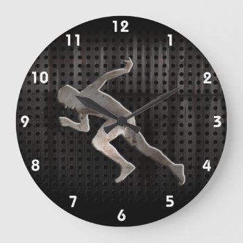 Running; Cool Large Clock by SportsWare at Zazzle