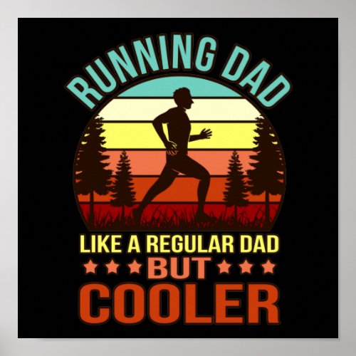 Running Dad Definition Half Marathon Runner Fitnes Poster