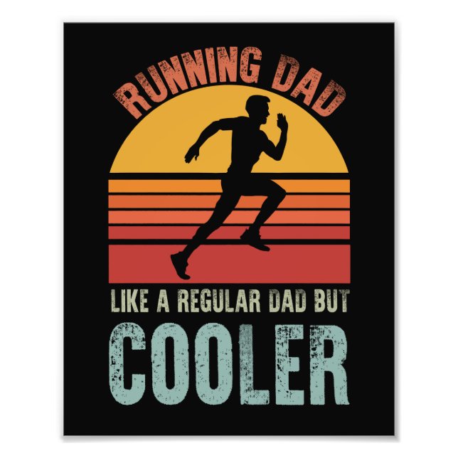 Running Dad Fathers Day Gift Marathon Runner Dad Photo Print (Front)