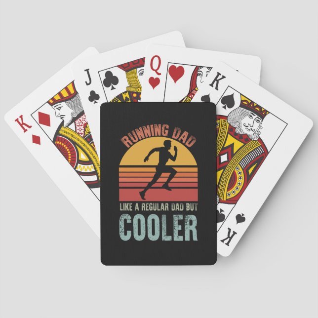 Running Dad Fathers Day Gift Marathon Runner Dad Poker Cards (Back)