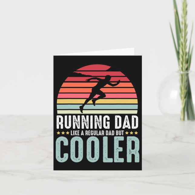 Running Dad Funny Marathon Runner Father's Day Dis Card (Front)