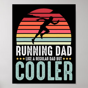 Running Dad Funny Marathon Runner Father's Day Dis Poster