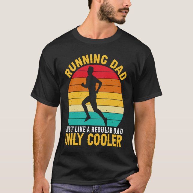 Running Dad  Marathon Runner Father's Day Coach T-Shirt (Front)