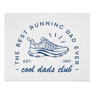 Running dad run club the best runner coach vintage poster