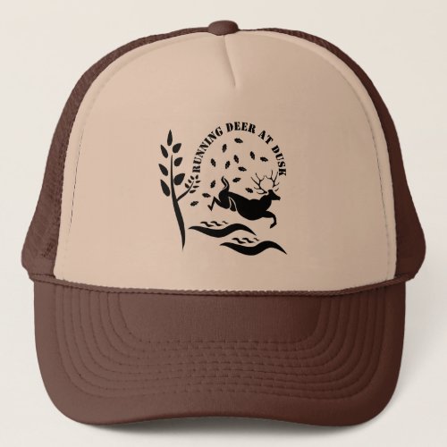 Running Deer At Dusk Trucker Hat