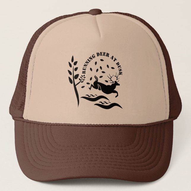 Running Deer At Dusk Trucker Hat (Front)