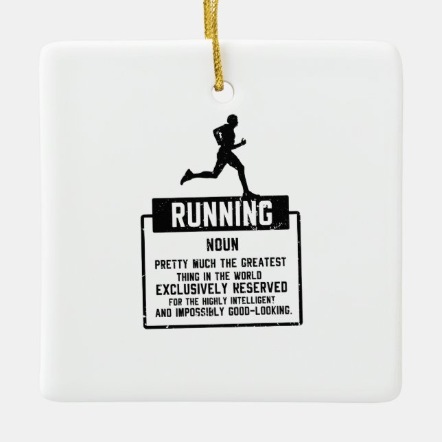 Running Definition Ceramic Ornament (Front)