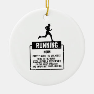 Running Definition Ceramic Ornament