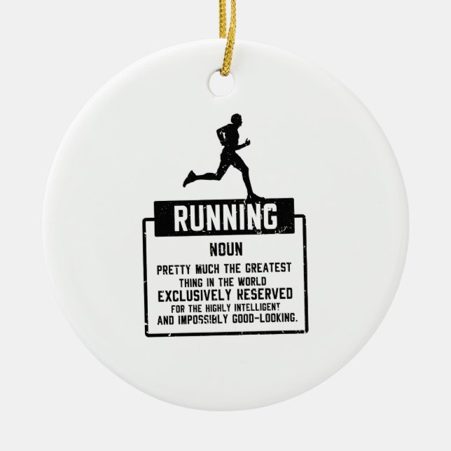 Running Definition Ceramic Ornament (Front)