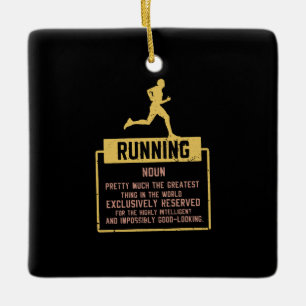 Running Definition Ceramic Ornament