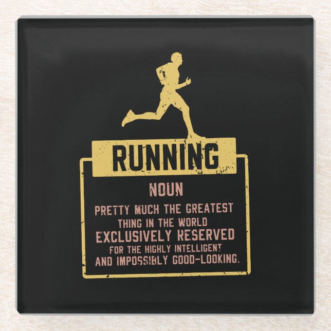 Running Definition Glass Coaster (Front)