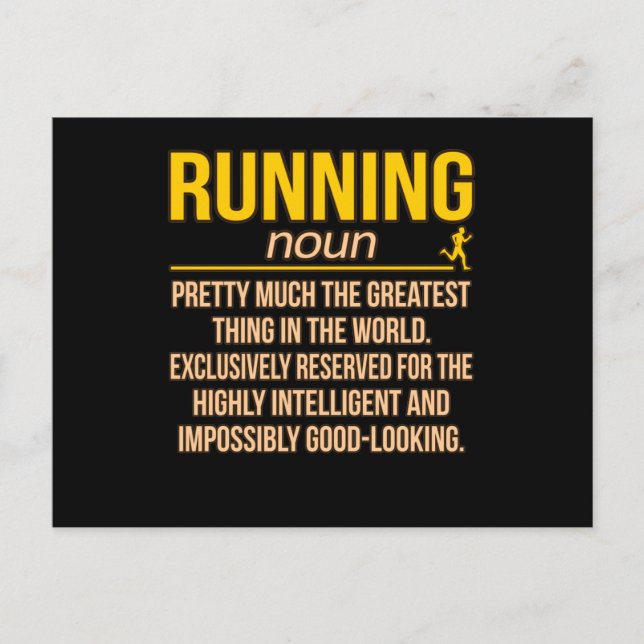 Running Definition Half Marathon Runner Fitness Gr Announcement Postcard (Front)