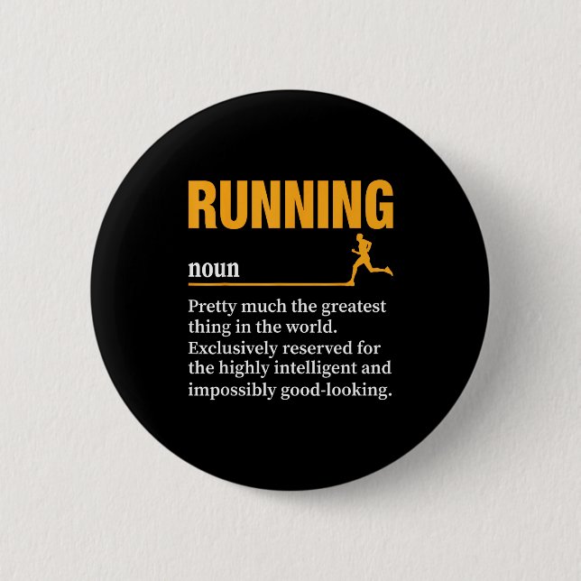 Running Definition Humor Marathon Funny Athlete Ru Button (Front)