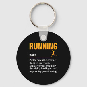Running Definition Humor Marathon Funny Athlete Ru Keychain
