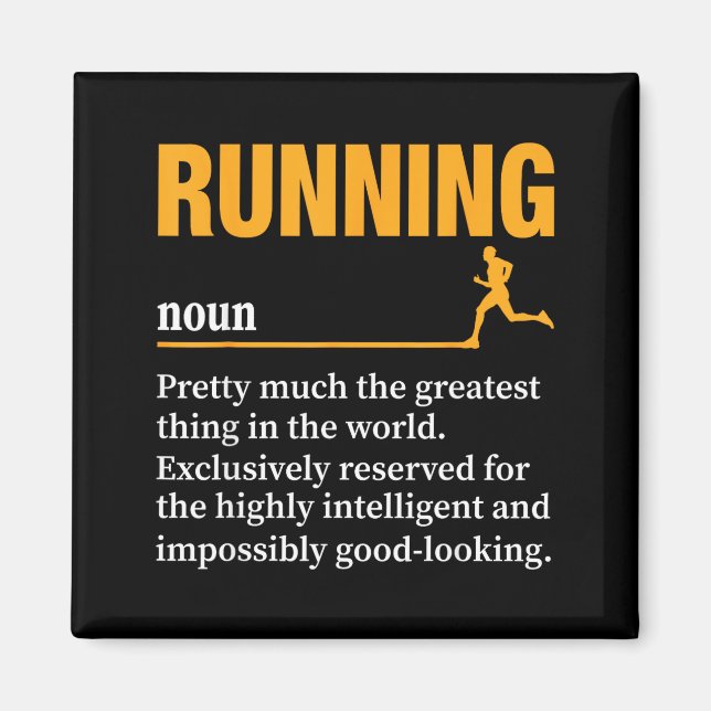 Running Definition Humor Marathon Funny Athlete Ru Magnet (Front)