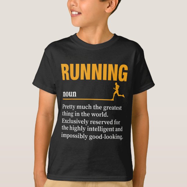 Running Definition Humor Marathon Funny Athlete Ru T-Shirt (Front)