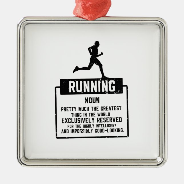 Running Definition Metal Ornament (Front)