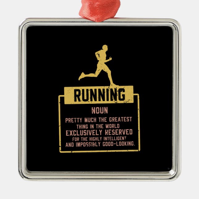 Running Definition  Metal Ornament (Front)