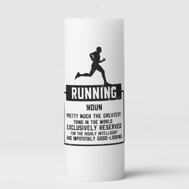 Running Definition Pillar Candle (Front)