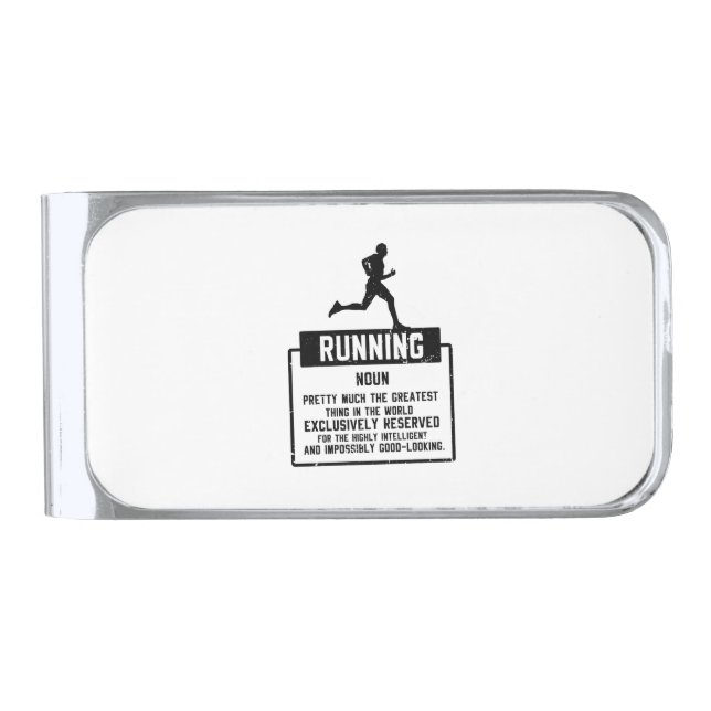 Running Definition Silver Finish Money Clip (Front)