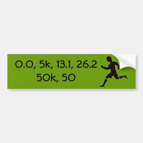 Running distances bumper sticker