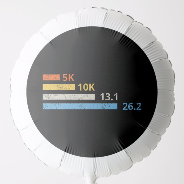Running Distances I - 5K 10K 13.1 26.2 Marathoner Balloon (Front)