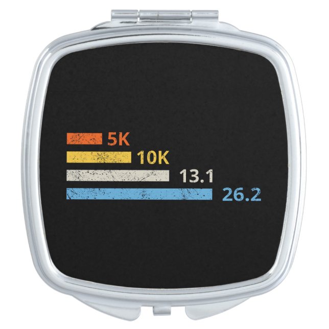 Running Distances I - 5K 10K 13.1 26.2 Marathoner Compact Mirror (Front)