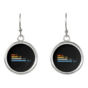 Running Distances I - 5K 10K 13.1 26.2 Marathoner Earrings