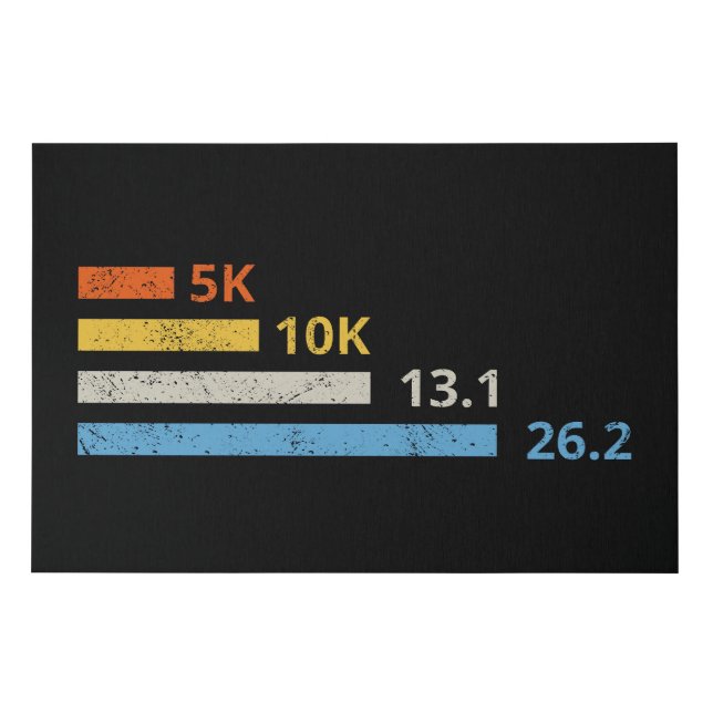 Running Distances I - 5K 10K 13.1 26.2 Marathoner Faux Canvas Print (Front)
