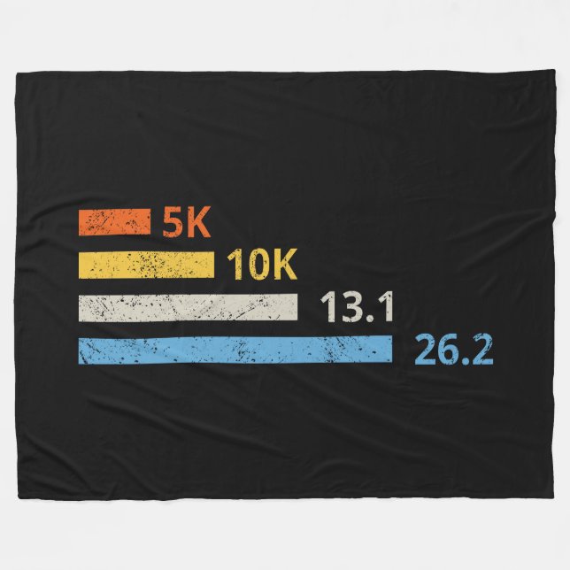 Running Distances I - 5K 10K 13.1 26.2 Marathoner Fleece Blanket (Front (Horizontal))